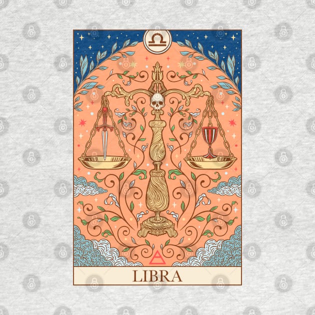 Zodiac sign tarot card Libra by OccultOmaStore